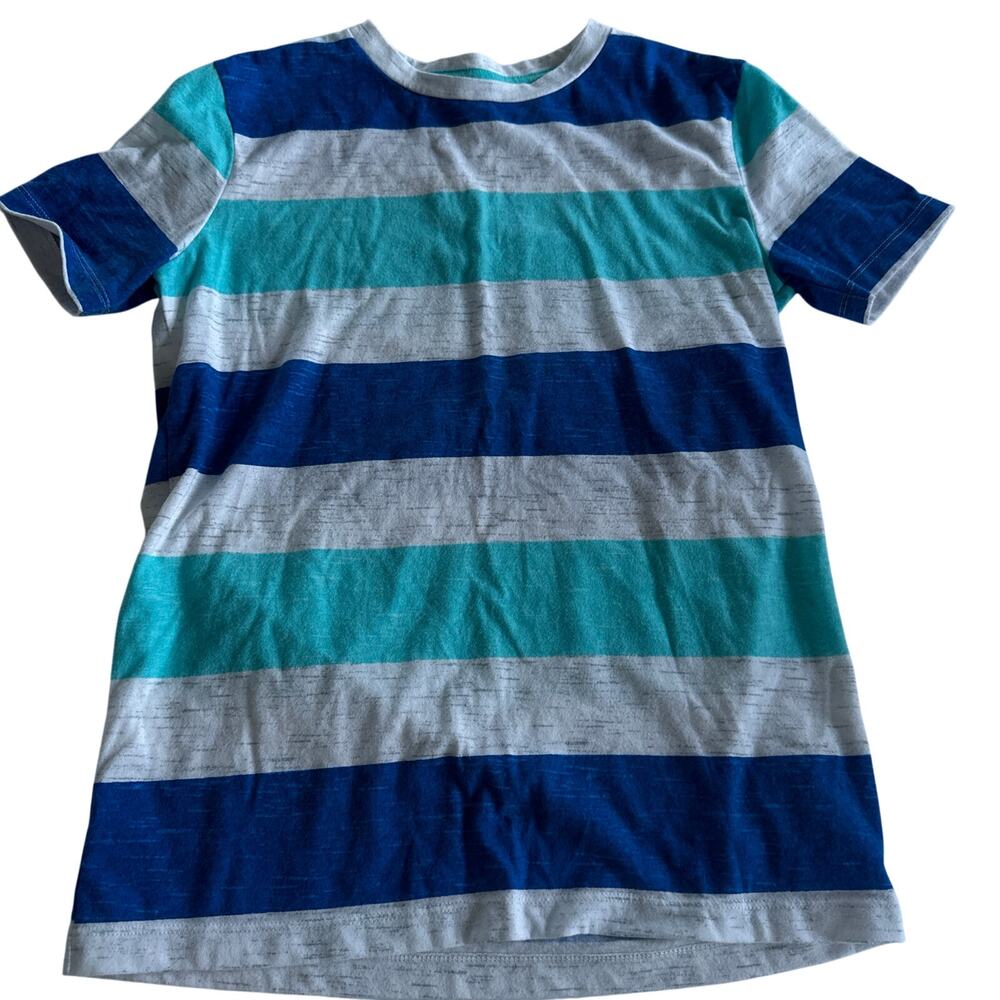 Old Navy Blue Striped Short Sleeve T-Shirt - Boys L